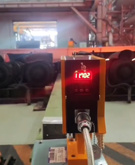 Application of laser rangefinder for width measurement of continuous casting ste